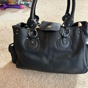 The Limited Black Leather Tote Bag